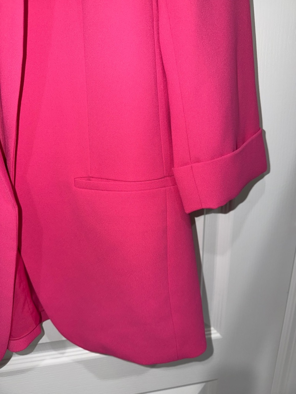 Express Women's hot pink Open-Front Blazer NWT 3/4 length sleeves medium - Picture 4 of 8